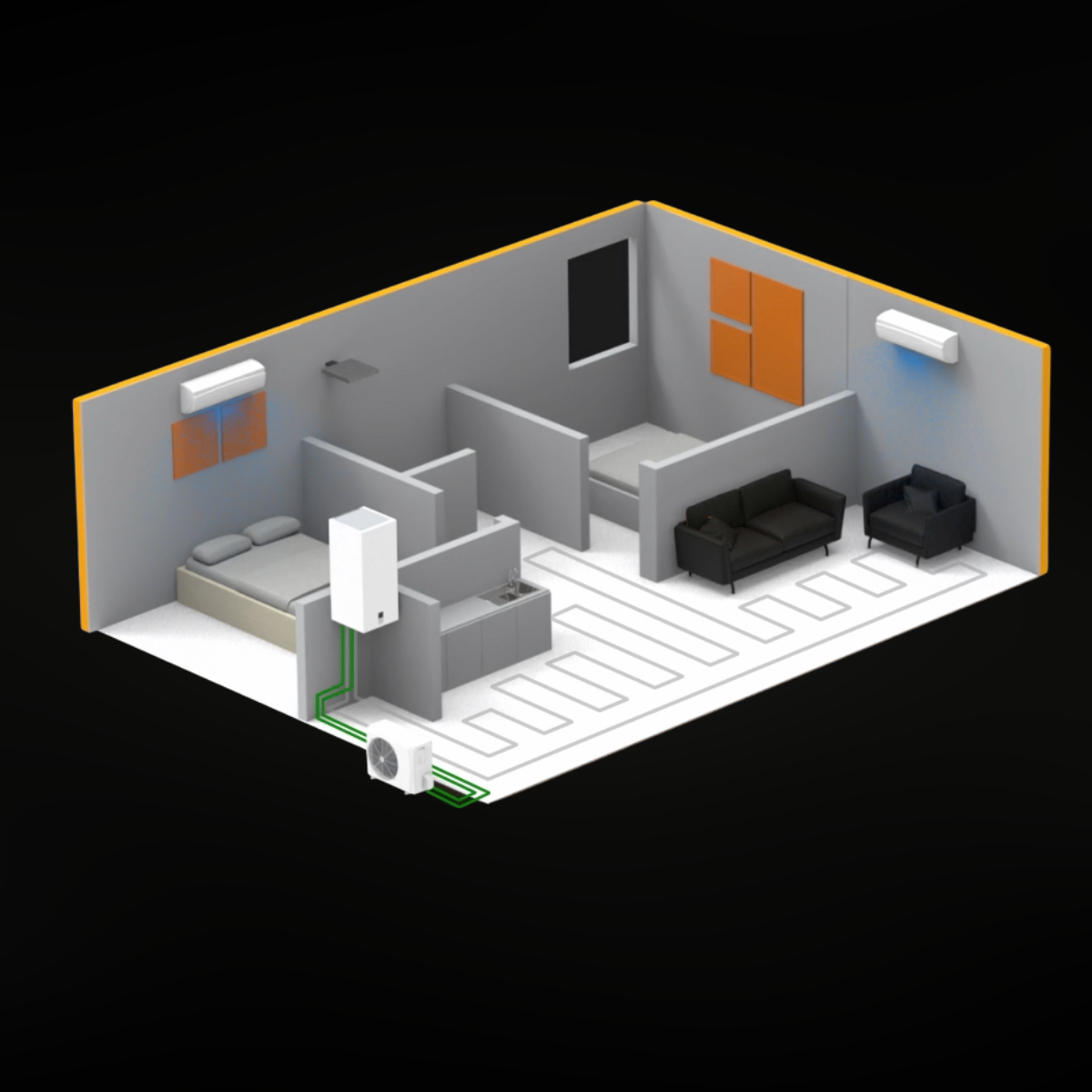 ¿Cómo refrigerar con aerotermia multitarea una vivienda en verano?